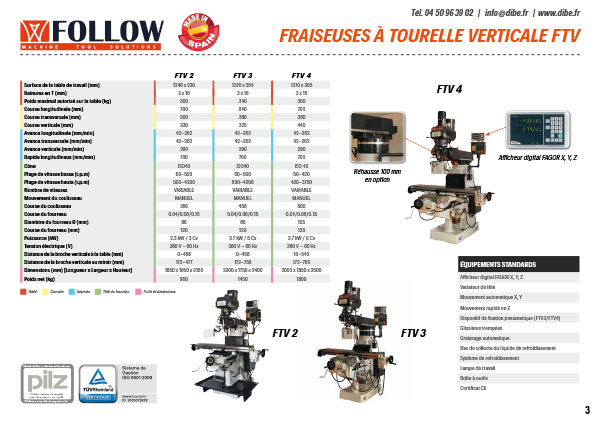 Catalogue Follow : fraiseuses