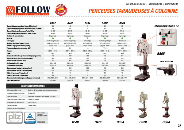 Catalogue Follow : perceuses taraudeuses