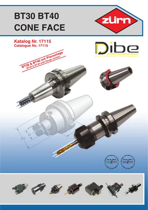 Couverture du catalogue Attachement BT30 BT40 cône face