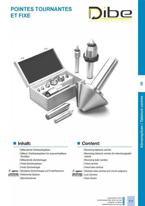 Couverture du catalogue Pointes tournantes et fixe