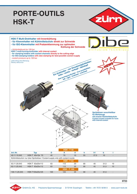 Couverture du catalogue Porte-outils de tournage HSK-T