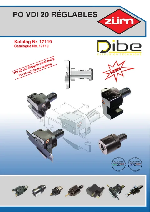 Couverture du catalogue Porte-outils VDI 20 réglables
