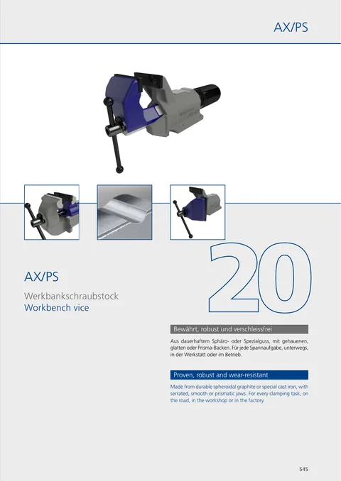 Couverture du catalogue Étaux d'établis Gressel AX PS 2016