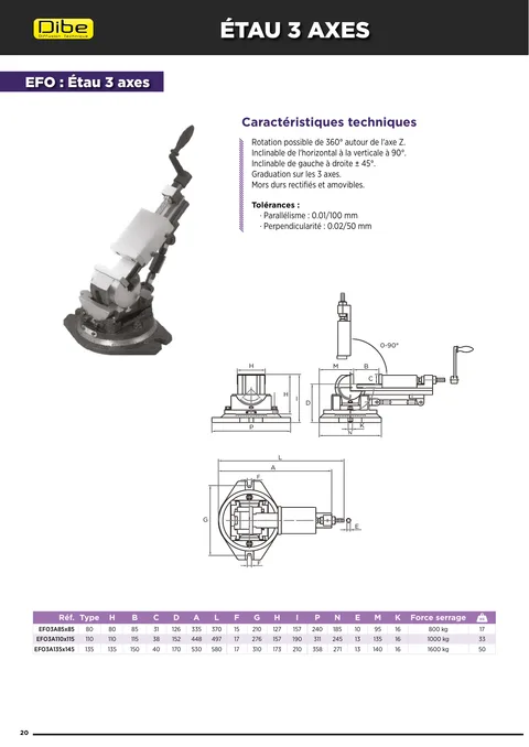 Couverture du catalogue Étaux 3 axes