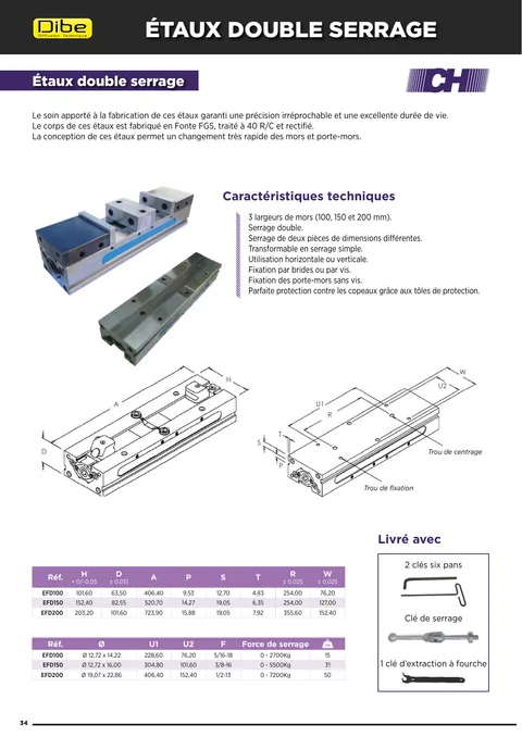 Couverture du catalogue Étaux double serrage CH