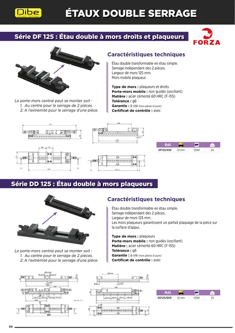 Couverture du catalogue Étaux double serrage Forza