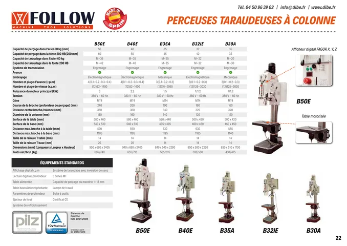 Couverture du catalogue Perceuses et taraudeuses Follow