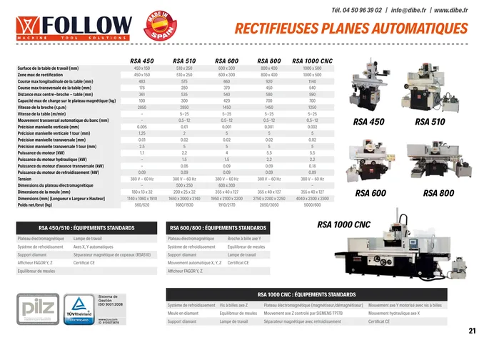Couverture du catalogue Rectifieuses Follow